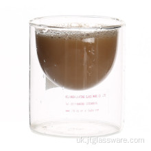 Скляна чашка для кави з подвійними стінками